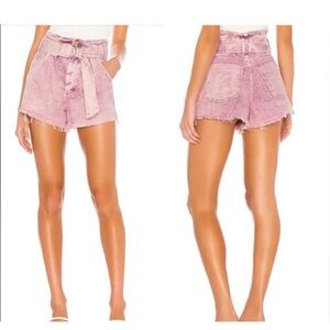 We The Free XS Paperbag Denim Shorts BUNDLE (2 pairs- Pink & Lavender)